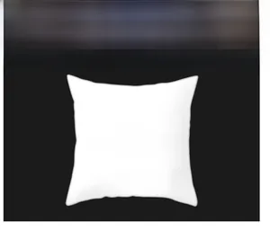 Macro view of white square peach skin pillowcase texture and fine stitching