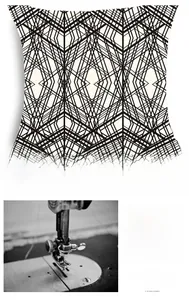 Detail view showing soft leopard print and geometric line texture on decorative pillow covers