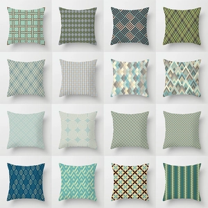 Modern Geometric Lattice Square Cushion Cover Polyester Decorative Pillowcase For Sofa Living Room Home Office Decor