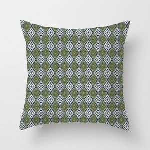 Detailed view of bohemian geometric diamond pattern on high-quality square pillowcase