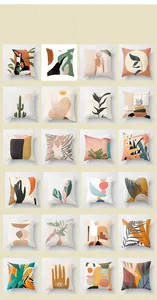 Grid view of 24 modern geometric and abstract art cushion covers in various patterns