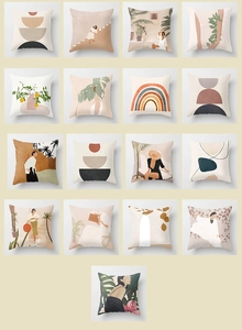 Collection of 17 minimalist Nordic cushion covers with geometric and abstract patterns