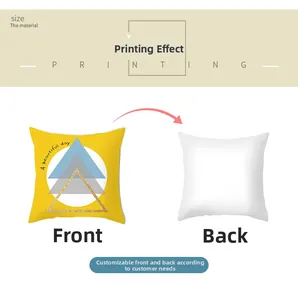 Detail of yellow geometric elk pillowcase showing double-sided design with A Beautiful Day text
