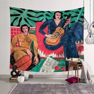 Arazzo da Parete in Stile Classico a Pittura a Olio Coperta Decorativa Artistica in Poliestere con Motivo Impressionista