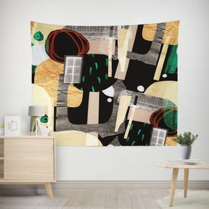 Modern abstract geometric line art tapestry for living room wall decoration