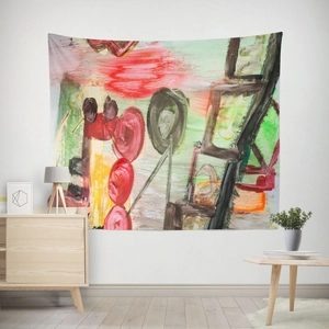 Modern abstract geometric line art tapestry for living room wall decoration