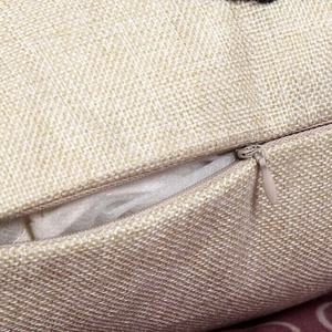 Linen coffee series cushion cover with invisible zipper closure and textured fabric