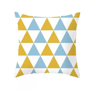Fodera per cuscino nordica con motivi geometrici gialli e blu per divano moderno
