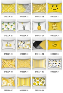 Set di 19 federe per cuscini gialle con motivi geometrici e design moderni assortiti