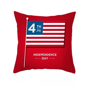 Square American Flag Independence Day pillow cover featuring 4th of July art for home decor