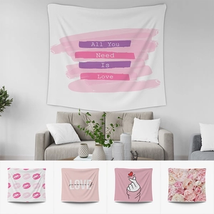 Nordic Pink Series Wall Tapestry Polyester Fabric Aesthetic Art Backdrop Hanging Cloth For Bedroom Living Room Home Decor
