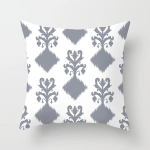 European style grey geometric pattern peach skin pillowcase for modern home sofa decor