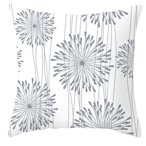 European geometric peach skin pillowcase with grey dandelion pattern for modern sofa decor
