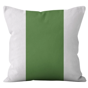 Nordic minimalist square pillow case with green and white vertical stripes for sofa decor