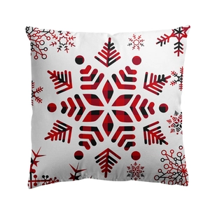 Christmas buffalo plaid snowflake pillow cover for festive home sofa decoration