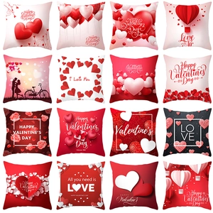 Valentinstag Herz Kopfkissenbezug Pfirsichhaut Romantische Liebe Kissenhülle Für Sofa Zuhause Dekoration Ohne Füllung