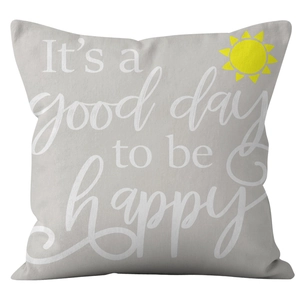 Housse de coussin marguerite avec citation positive pour décor de canapé élégant