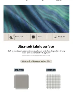 Close-up of heavy-duty ultra-soft fabric pillow cover weighing 80g with striped texture