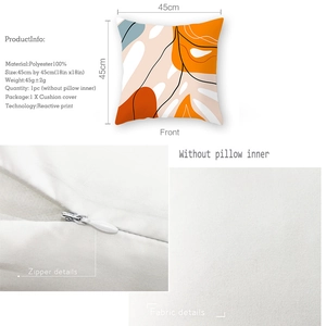 Detail of 45x45cm Nordic abstract pillowcase with hidden zipper and soft polyester texture