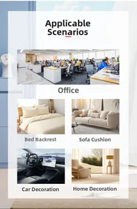Collage showing various uses of golden moon pillow covers in sofa, car, and bed settings