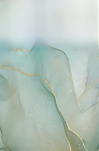 Detail of Nordic green marble texture pillow cover with elegant golden ink veins
