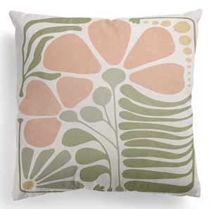 Modern Nordic daisy floral print peach skin throw pillow case for sofa home decor