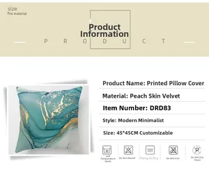 Detail view of teal and gold marble pattern pillowcase made of peach skin fabric