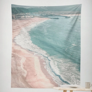 Summer beach landscape tapestry with ocean waves print for bedroom and wall decoration