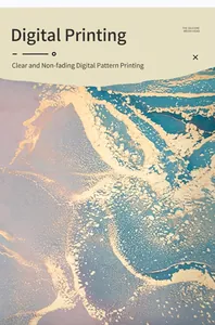Macro detail of marble pattern pillowcase with digital print and golden ink texture