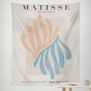 Tapisserie murale abstraite Matisse avec corail bleu pour décoration d'intérieur moderne