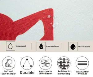 Vue détaillée du tissu en lin imperméable et résistant à l'huile avec gouttes d'eau
