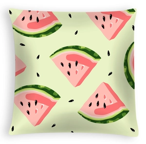 Square summer watermelon throw pillow cover with fresh fruit patterns for home decor