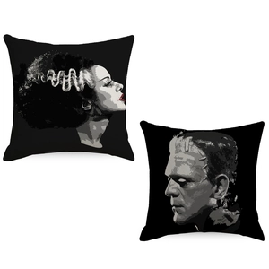 Halloween Frankenstein Bride Of Frankenstein Linen Pillowcase Horror Gothic Home Decor Cushion Cover For Living Room Bedroom