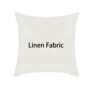 Square linen throw pillow cover with natural fabric texture for Halloween decoration