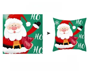 Detail of Christmas pillowcase showing single-sided printing and solid color back view