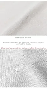 Macro detail of waterproof cotton linen placemat fabric with dense weaving and heat resistance
