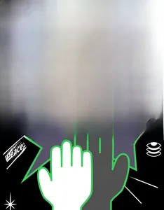 Detailed close-up of High-Five vector illustration and Don't Anxiety typography