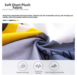 Close-up of soft short plush fabric with geometric print for decorative pillow covers