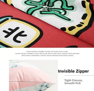 Detailed view of plush pillow cover featuring high-quality fabric and hidden zipper closure