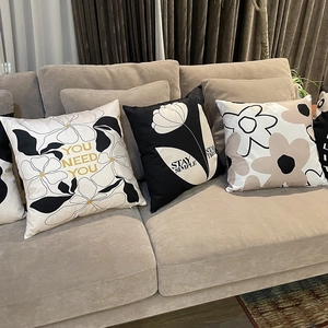 Modern Minimalist Polyester Pillowcase Abstract Botanical Floral Print Cushion Cover Nordic Style Home Sofa Bedside Decor