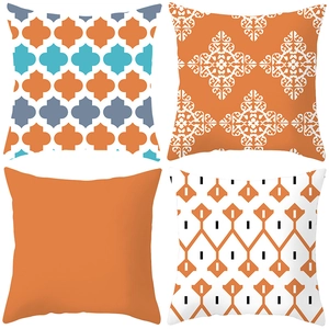 Ethnic style geometric throw pillow covers in four colors for sofa and car decor