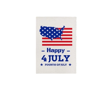 Bandiera da giardino in lino per l'Independence Day con mappa USA e stampa celebrativa
