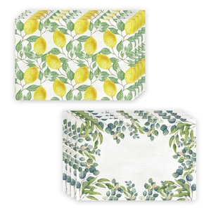 Nordic Style Lemon Leaf Printed Polyester Placemat Waterproof Heat Insulated Dining Table Mat Home Decor Kitchen Accessory