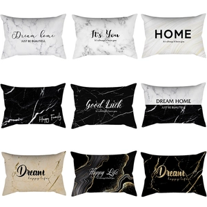 Modern Minimalist Marble Print Lumbar Pillowcase Rectangular Cushion Cover For Living Room Sofa Home Decor Without Core