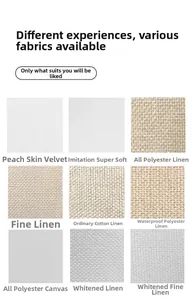 Texture detail of nine fabric options including linen and canvas for holiday pillowcases