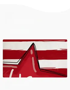 Close-up of high-definition digital printing on US Independence Day linen pillow cover