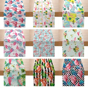 Flamingo Tropical Leaf Table Runner Aloha Pineapple Hawaiian Style Summer Kitchen Dining Room Decoration Linen Fabric