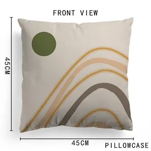Nordic geometric pillowcase with green dots and hills, 45x45CM decorative cushion cover