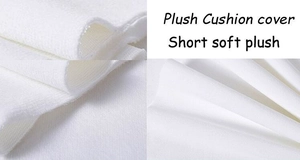 Macro details of white short soft plush fabric for decorative sofa cushion covers