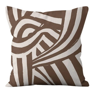 Detailed close-up showing the fine fabric texture of the Nordic geometric pillow cover